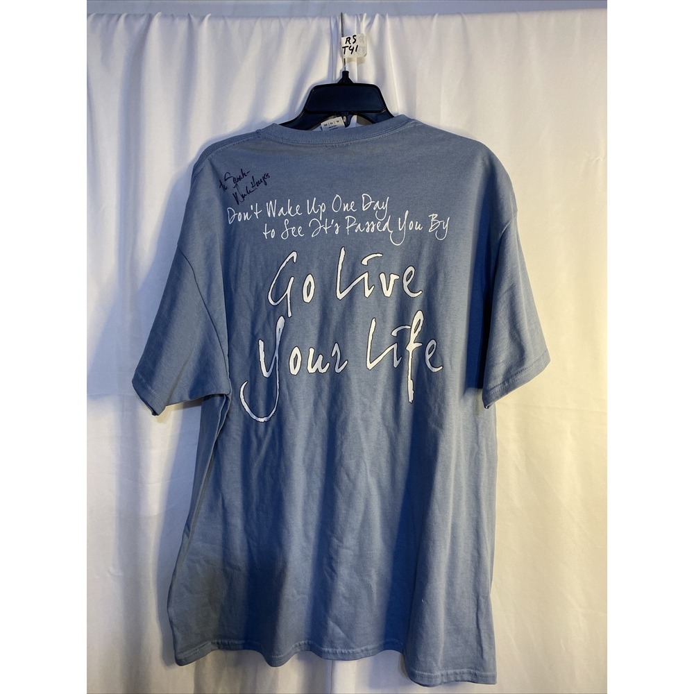 American Eagle Graphic Tee Mens XL Blue Good Go Live Your Life Back Print Shirt